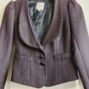 Vintage Nanette Lepore Black/Red Wool Jacket Size 0